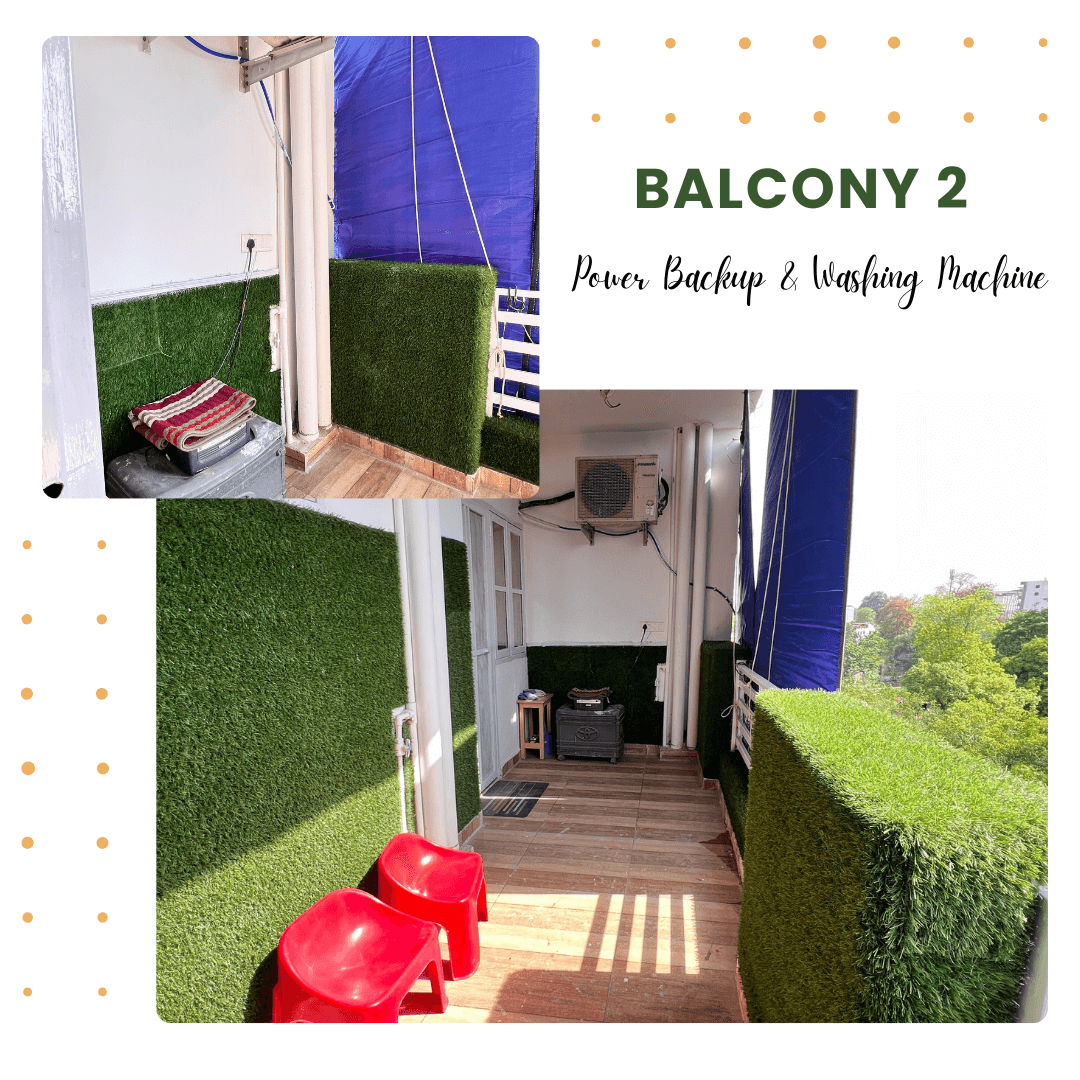 2BHK Balcony 2 with Washing Machine